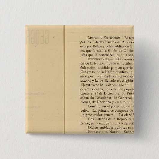 1874年メキシコ·アトラスのタイトル·ページ 缶バッジ (正面)