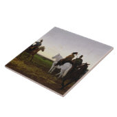 1874年馬上のコサック人(キャンバスの油) タイル (側面)