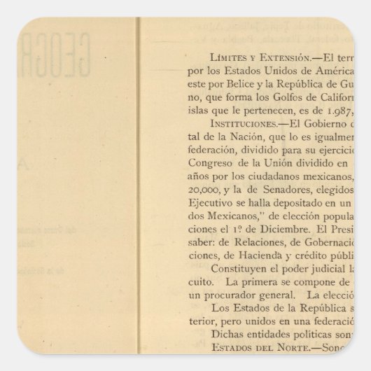 1874 Mexico Atlasのタイトルページ スクエアシール (正面)