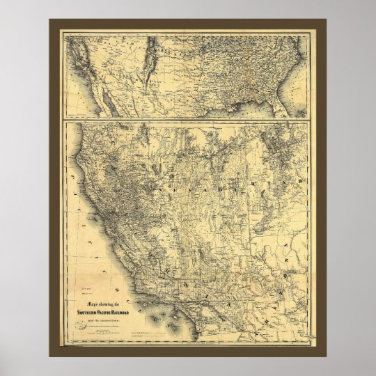 1875南太平洋の鉄道地図 ポスター Zazzle Co Jp