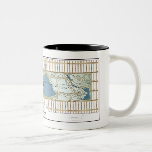 1875ニューヨーク市中央公園の地図 ツートーンマグカップ (右)