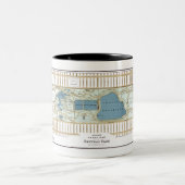 1875ニューヨーク市中央公園の地図 ツートーンマグカップ (中央)