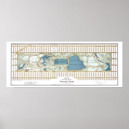 1875ヒンリッシュのセントラルパークのガイドマップ ポスター (正面)