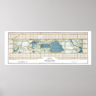 1875ヒンリッシュのセントラルパークのガイドマップ ポスター