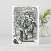 1875ビクトリアン年サンタクロースおもちゃクリスマス シーズンカード (スタンド正面)