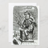 1875ビクトリアン年サンタクロースおもちゃクリスマス シーズンカード (正面/裏面)