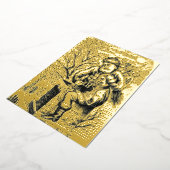 1875ビクトリアン年サンタクロースおもちゃクリスマス 箔シーズンカード (回転した状態)