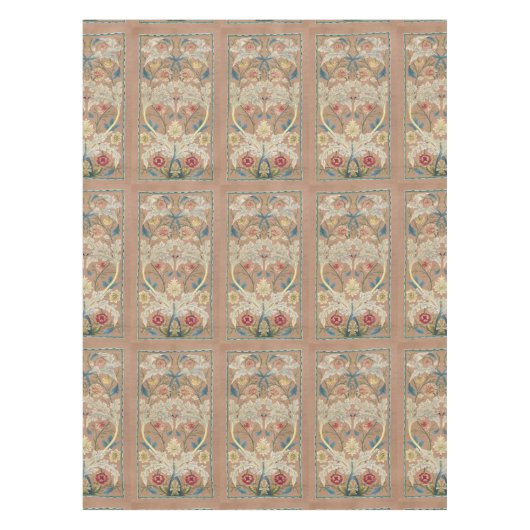 1875ヴィンテージウィリアム・モリスフローラ刺繍 テーブルクロス (正面)