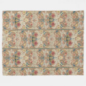 1875ヴィンテージウィリアム・モリスフローラ刺繍 フリースブランケット (正面(横))