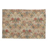 1875ヴィンテージウィリアム・モリスフローラ刺繍 枕カバー (裏面-左)