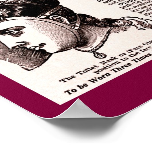 1875ヴィンテージ美しい補助具：トイレマスクまたは顔手袋 ポスター (角)