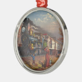 1875年からの速い郵便郵便業務の列車 メタルオーナメント (左)