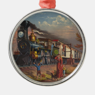 1875年からの速い郵便郵便業務の列車 メタルオーナメント