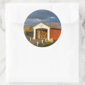 1875年に建てられたメドラの屋根付き橋 ラウンドシール (バッグ)