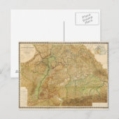 1875年ドイツ南西部の地図 ポストカード (正面/裏面)