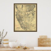 1875年南太平洋鉄道地図 ポスター (キッチン)