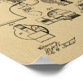 1875銃拳銃の特許芸術スケッチプリント ポスター (角)