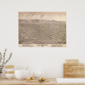 1875 Salt Lake City, UT Bird's Eyeパノラママップ ポスター (キッチン)