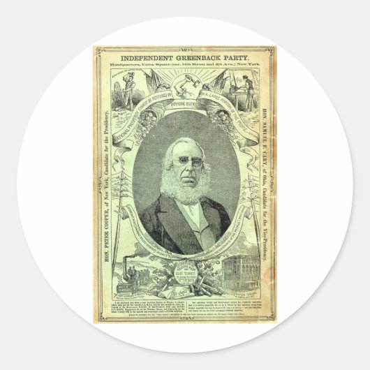 1876グリーンバックパーティー ラウンドシール (正面)