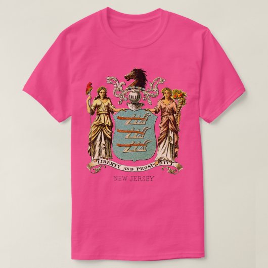 1876ニュージャージーコート・オブ・アームズ Tシャツ (デザイン正面)