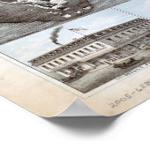 1876ニューベッドフォードMAバードアイビューパノラママップ ポスター (角)