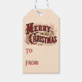1876メリークリスマス金ゴールド ギフトタグ (正面)