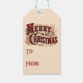 1876メリークリスマス金ゴールド ギフトタグ (裏面)