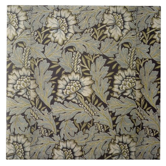 1876ヴィンテージウィリアム・モリス・アネモン タイル (正面)