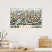 1876年からのノウィッチの地図 ポスター (キッチン)