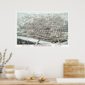 1876年からNH,マンチェスターのヴィンテージの地図 ポスター (キッチン)