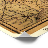 1876年のボルチモアとオハイオ鉄道の地図 ポスター (角)