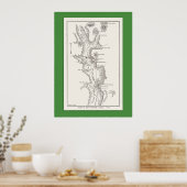 1876年のヨセミテバレーの地図 ポスター (キッチン)