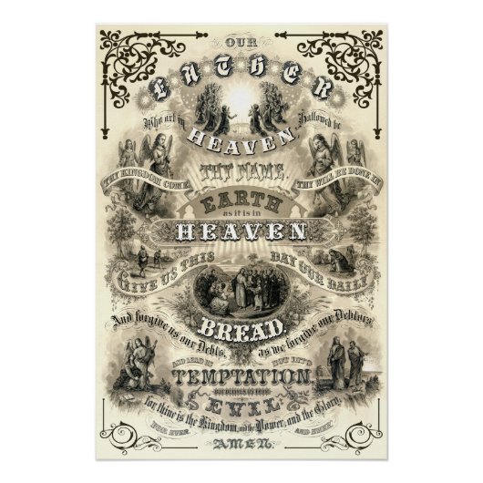 1876年の主の教え祈りの言葉 ポスター (正面)