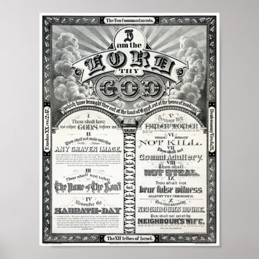 1876年の十戒のポスター復元 ポスター (正面)