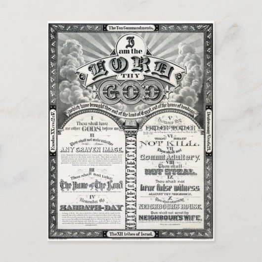 1876年の十戒のポスター復元 ポストカード (正面)