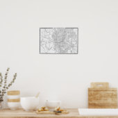 1876年インディアナポリスの計画，地図，ヴィンテージ ポスター (キッチン)