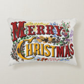 1876年メリークリスマスカラフル アクセントクッション (正面)