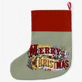 1876年メリークリスマスカラフル ラージクリスマスストッキング (裏面)