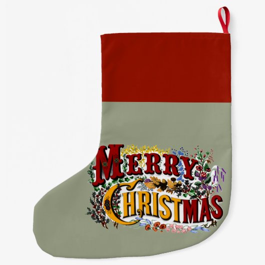 1876年メリークリスマスカラフル ラージクリスマスストッキング (裏面)