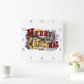 1876年メリークリスマス スクエア壁時計 (ホーム)