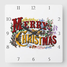 1876年メリークリスマス スクエア壁時計
