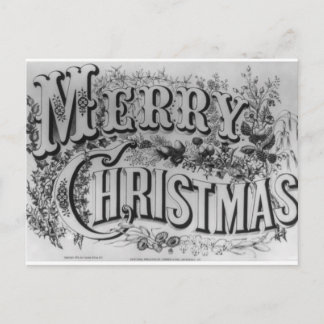 1876年頃ヴィンテージ"メリークリスマス" シーズンポストカード