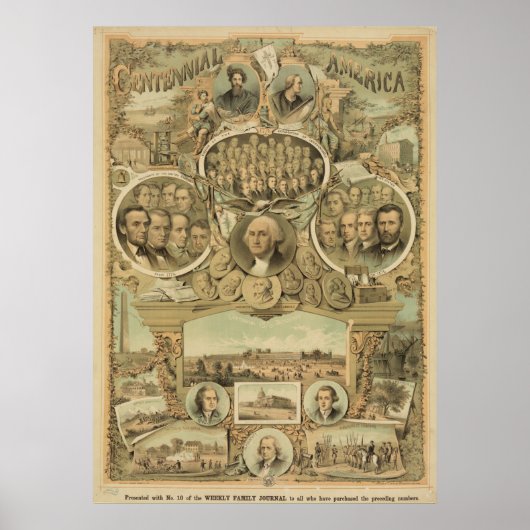 1876年100年アメリカ統一された州独立 ポスター (正面)