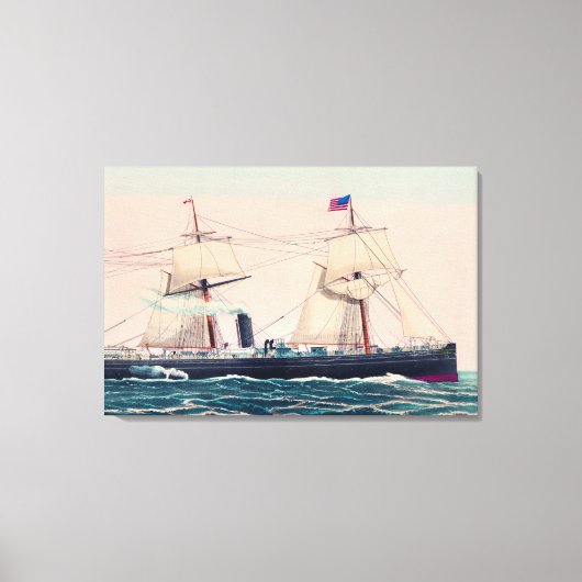 1876年、いかりラインの船ビクトリア キャンバスプリント (正面)