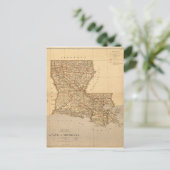 (1876年)ルイジアナ州の地図 ポストカード (スタンド正面)