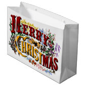 1876 メリークリスマス カラフル ラージペーパーバッグ (正面アングル)