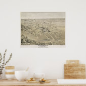 1876 McKinney, TX Bird's Eye Viewパノラママップ ポスター (キッチン)