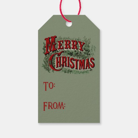 1876 Merry Christmas Green ギフトタグ (裏面)