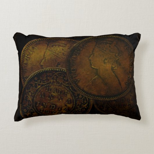 1877年からの硬貨半分のアナインドが付いているアクセントの枕 アクセントクッション (正面)