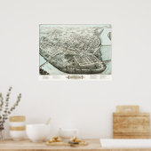 1877年からの質量のホルヨークの地図 ポスター (キッチン)